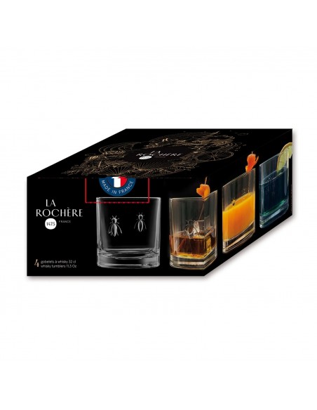 Set de 4 Vasos Cortos Abeja