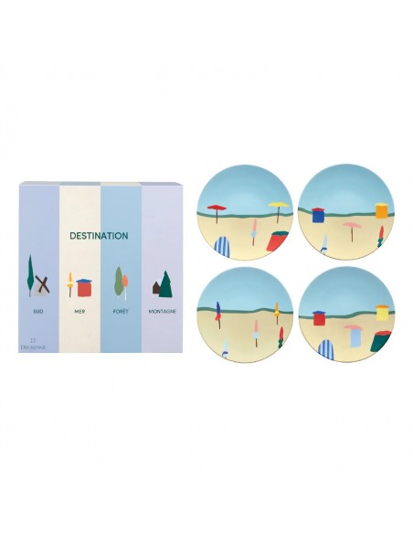 Set de 4 Platos Destino de Mar