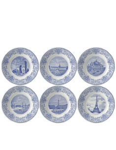 Set de 6 Platos de Postre Monuments de Paris