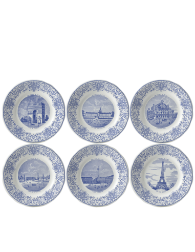 Set de 6 Platos de Postre Monuments de Paris