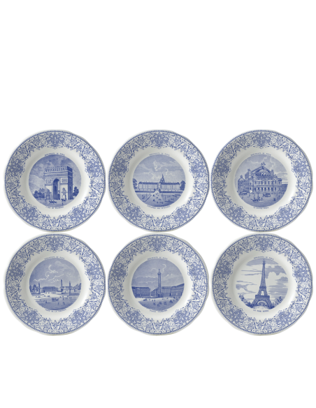 Set de 6 Platos de Postre Monuments de Paris