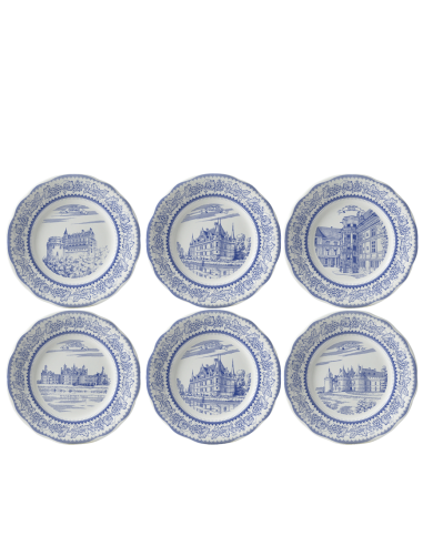 Set de 6 Platos de Postre Châteaux de la Loire