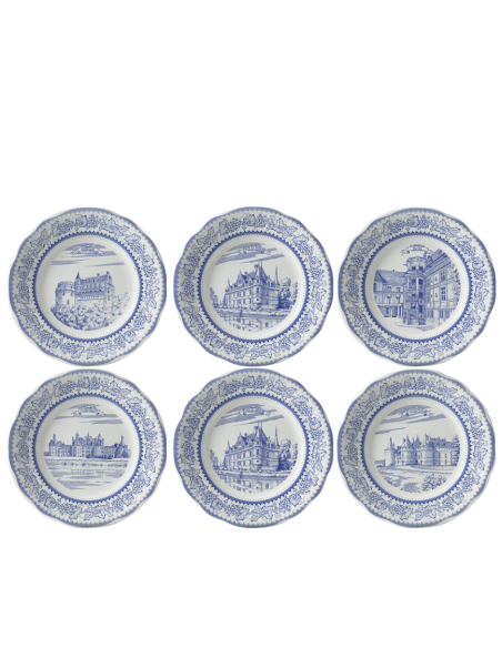 Set de 6 Platos de Postre Châteaux de la Loire