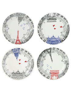 Set de 4 Platos de Postre Ça C'est Paris