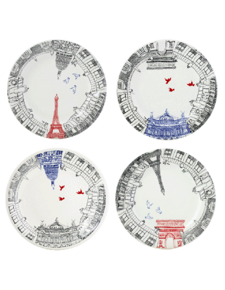 Set de 4 Platos de Postre Ça C'est Paris