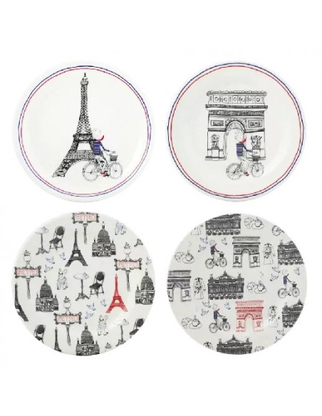 Set de 4 Platos de Pan Ça C'Est Paris