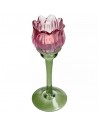 Candelabro Flower Glass - Rosa