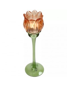 Candelabro Flower Glass - Naranja