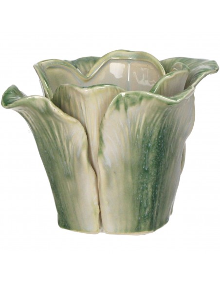 Planter Cabbage Stoneware - Green