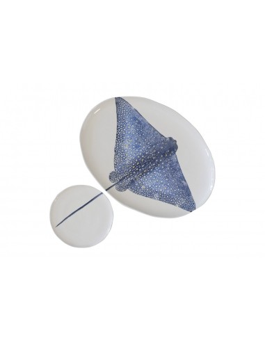 Set 2 pz - Piatto Grande Ovale Dune + Piatto Frutta Dune