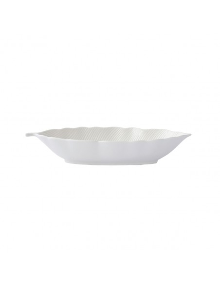 Bowl Tropical Leaf Shape Leaves White