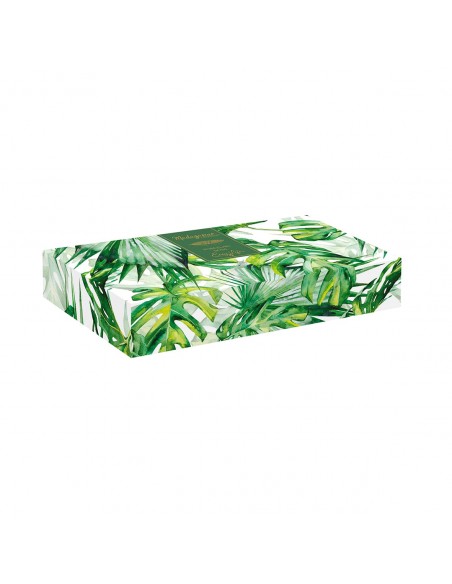 Bowl Tropical Leaf Shape Leaves White