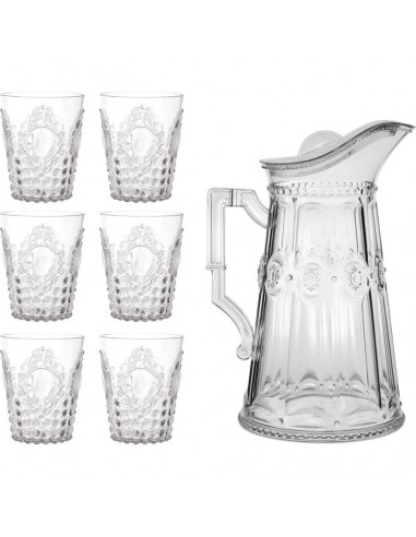 Set de 6 Vasos y Jarra de Agua Baroque & Rock