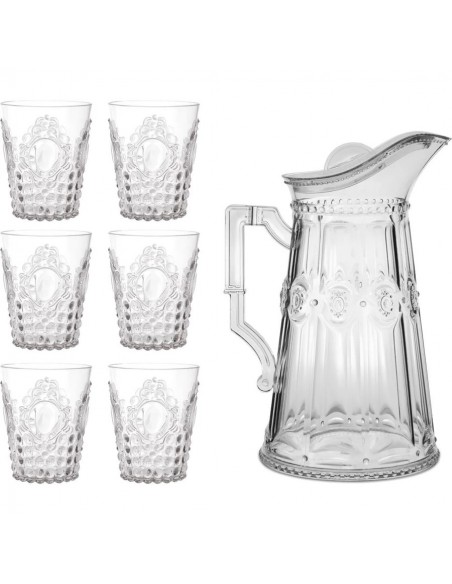 Set de 6 Vasos y Jarra de Agua Baroque & Rock
