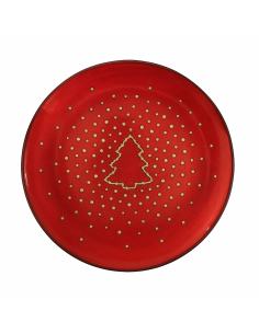 Plato de Postre Christmas Tree Rojo