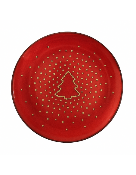 Plato de Postre Christmas Tree Rojo