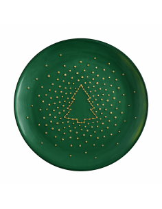 Plato de Postre Christmas Tree Emerald
