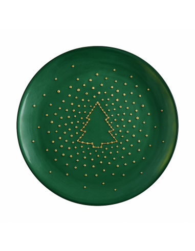 Plato de Postre Christmas Tree Emerald