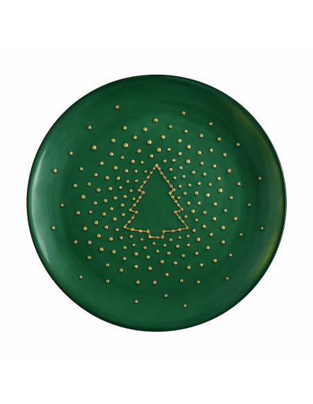 Plato de Postre Christmas Tree Emerald