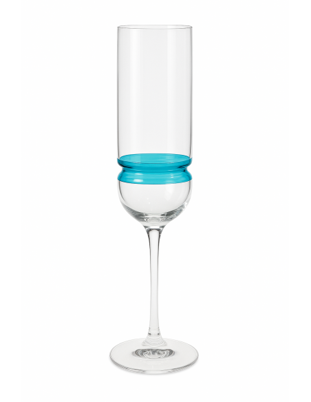 Set de 6 Copas Flauta Charm Light Blue Band