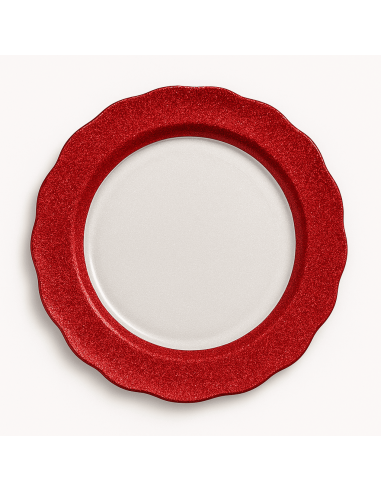 Plato Base Santa Fé Borde Rojo