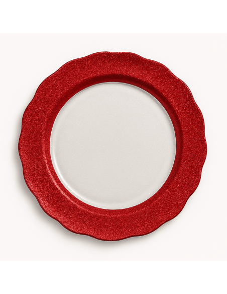 Plato Base Santa Fé Borde Rojo