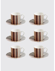 Set de 6 Tazas de Café Multicolor stripes