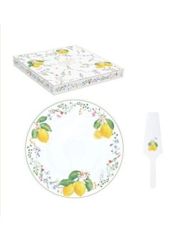 Set de Servir Cake Fleurs Et Citrons