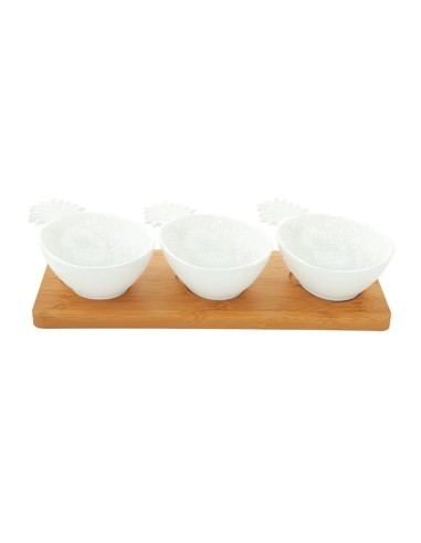 Set de 3 Bowl Con Bandeja Bamboo