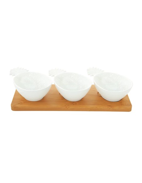 Set de 3 Bowl Con Bandeja Bamboo