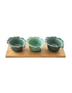 Set 3 Bowls con Bandeja Leaf Shape
