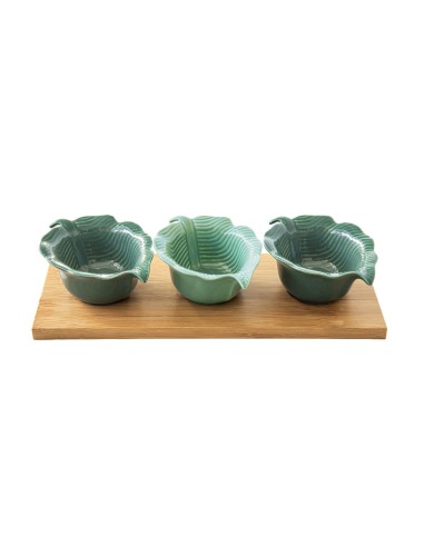 Set 3 Bowls con Bandeja Leaf Shape