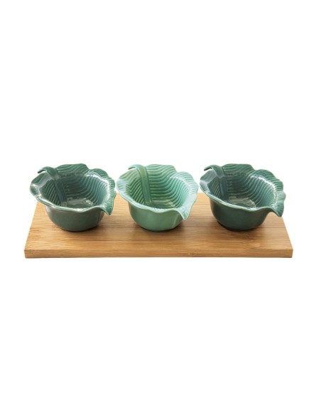 Set 3 Bowls con Bandeja Leaf Shape