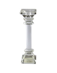 Candelabro con Base Cuadrada- Cristal