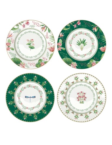 Set de 4 Platos de Postre Botanic Chic