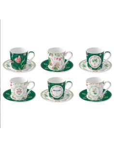 Set de 6 Tazas de Café Botanic Chic