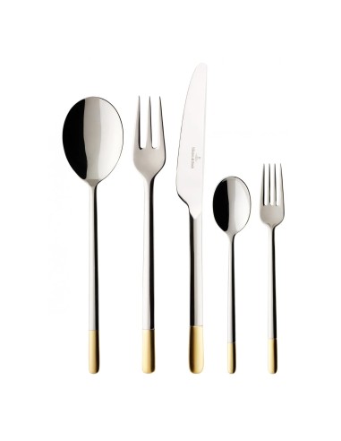 Set de 30pzs Cubiertos Ella con Oro