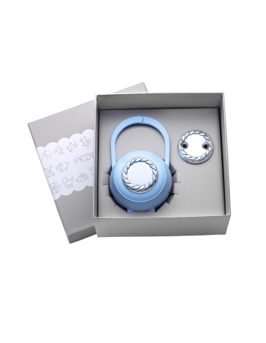 Set Treccia Porta Chupetes Azul