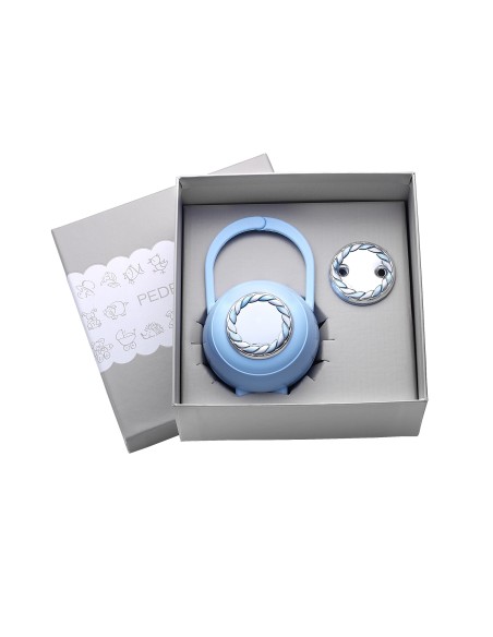 Set Treccia Porta Chupetes Azul