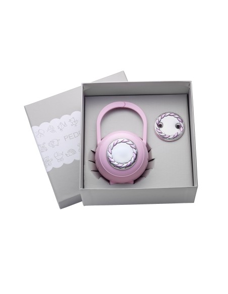 Set Treccia Porta Chupetes Rosa