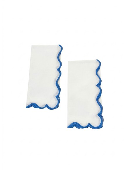 Set de 4 Individual y Servilleta Ondulado Yvory/Blue