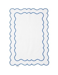 Set de 4 Individual y Servilleta Ondulado Yvory/Blue 2