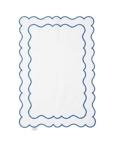 Set de 4 Individual y Servilleta Ondulado Yvory/Blue