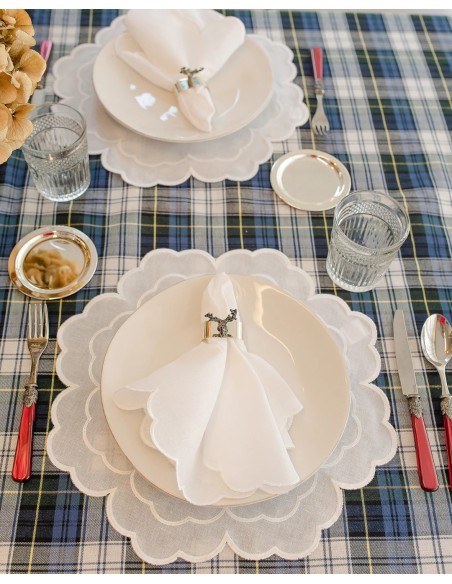 Set de 6 Servilleta y Individual Iris White/White