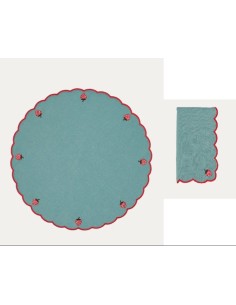 Set de 6 Individual y Servilleta Strawberry