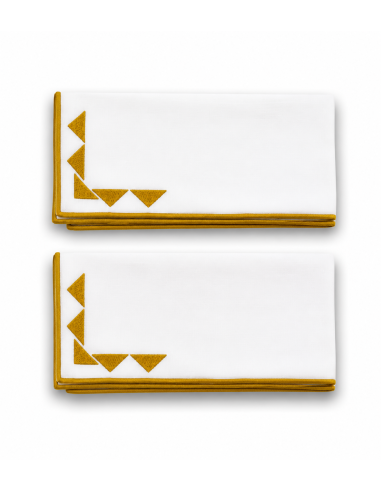 Set de 6 Individual y Servilleta Blanco con Mostaz