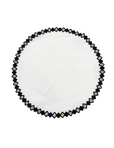 Set de 6 Individual y Servilleta Fado Bco/Blue/Gold