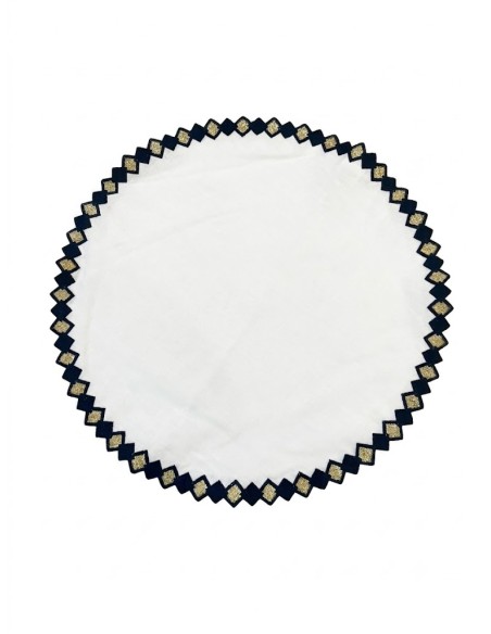 Set de 6 Individual y Servilleta Fado Bco/Blue/Gold
