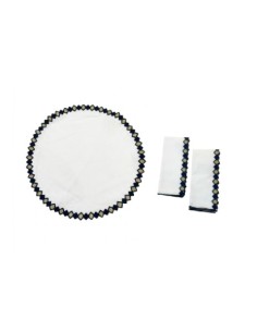 Set de 6 Individual y Servilleta Fado Bco/Blue/Gold