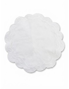 Set de 6 Servilleta y Individual Bolinhas Blanco